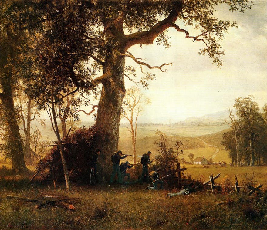 Guerrilla Warfare. Picket Duty in Virginia 1862, Albert Bierstadt