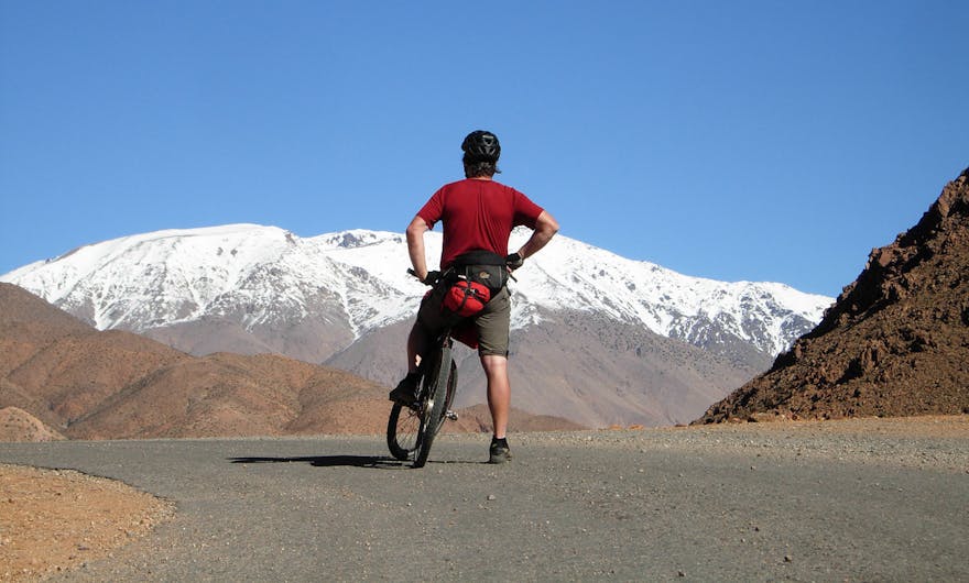 Dan looking up at High Atlas, Morocco