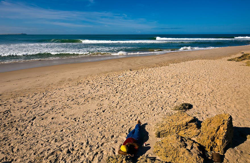 Atlantic Ocean side of Dakhla Peninsula, Morocco