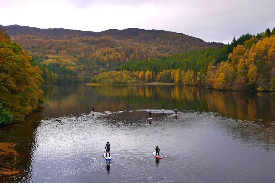Standup paddleboarding on Loch Faskally