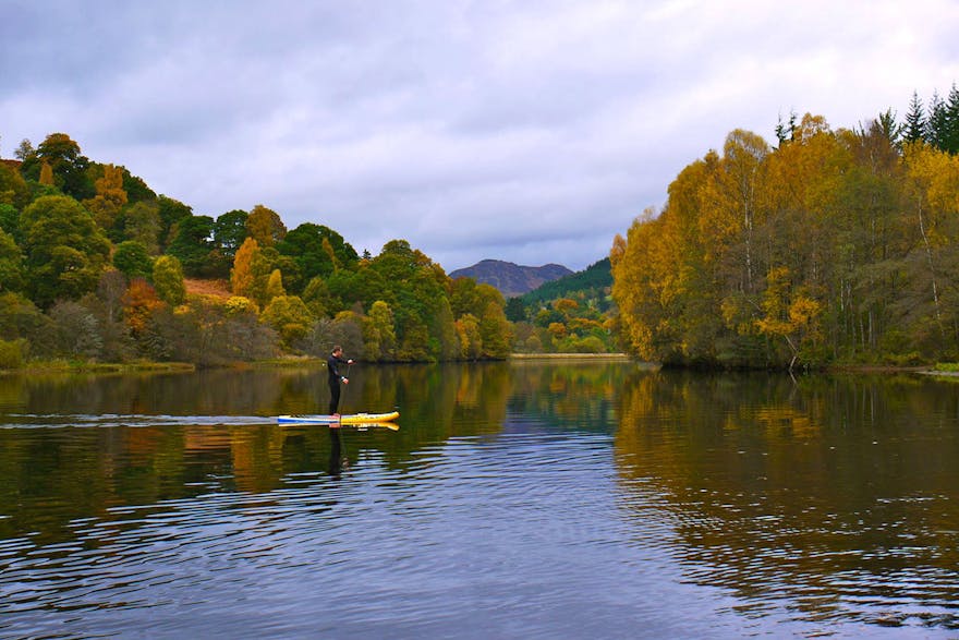 Standup paddleboarding on Loch Faskally