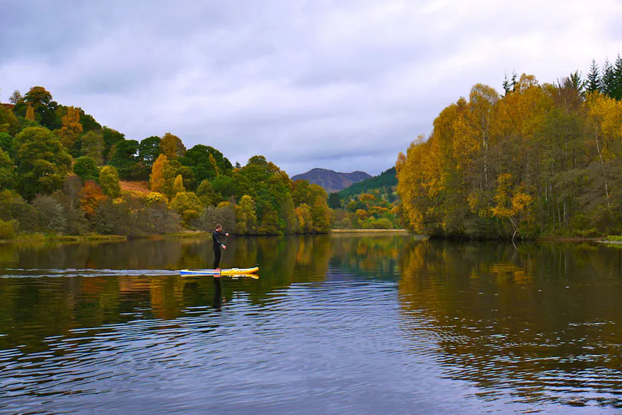 Standup paddleboarding on Loch Faskally