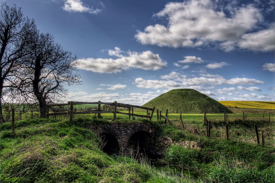 Footbridge in front of Silbury Hill, Wiltshire