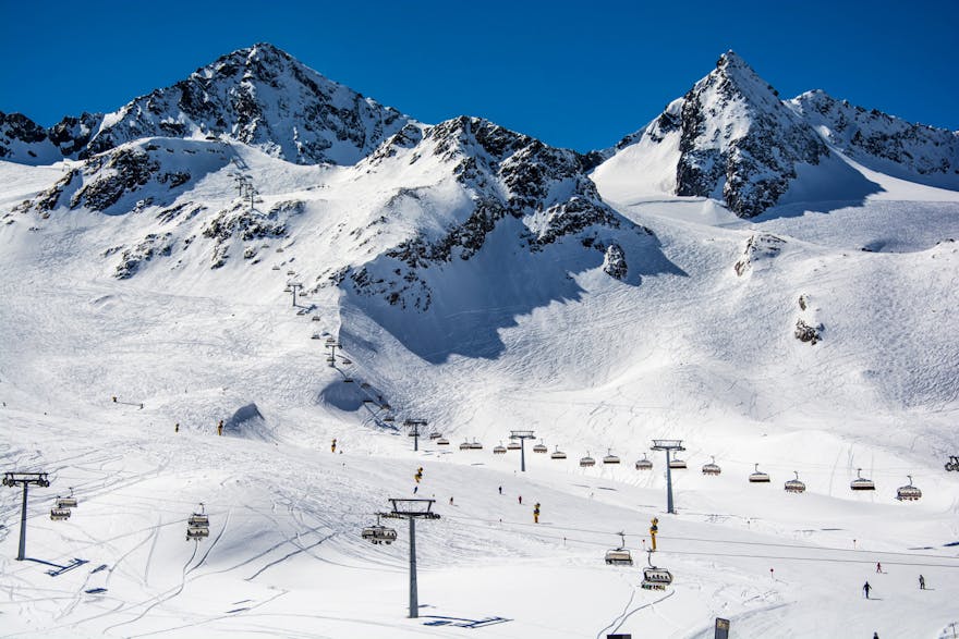 Stubai Glacier ski area, Innsbruck, Tyrol, Austria