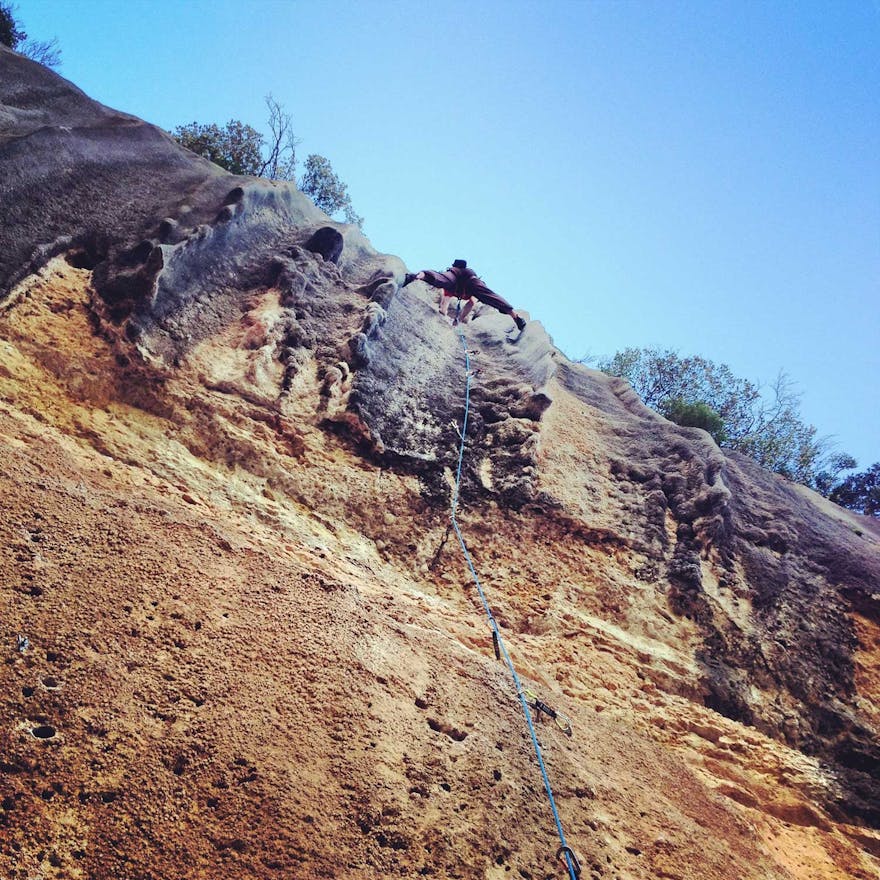 Climbing Margalef, Catalonia, Spain