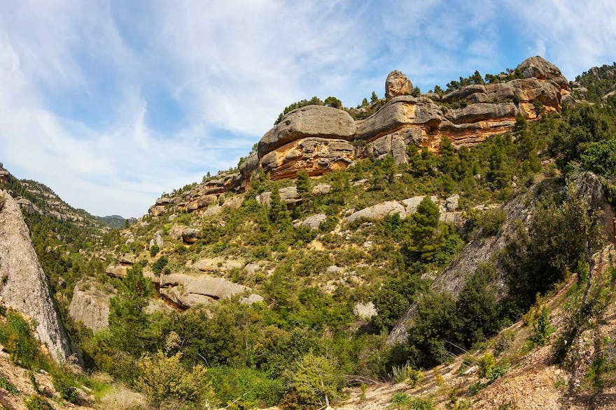 Climbing Margalef, Catalonia, Spain