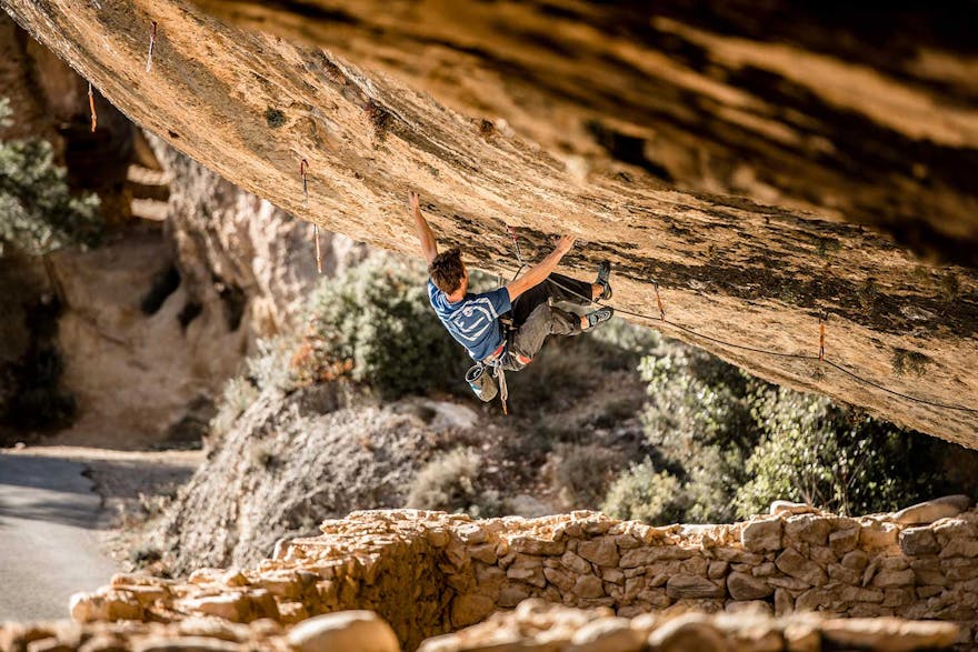 Climbing Margalef, Catalonia, Spain
