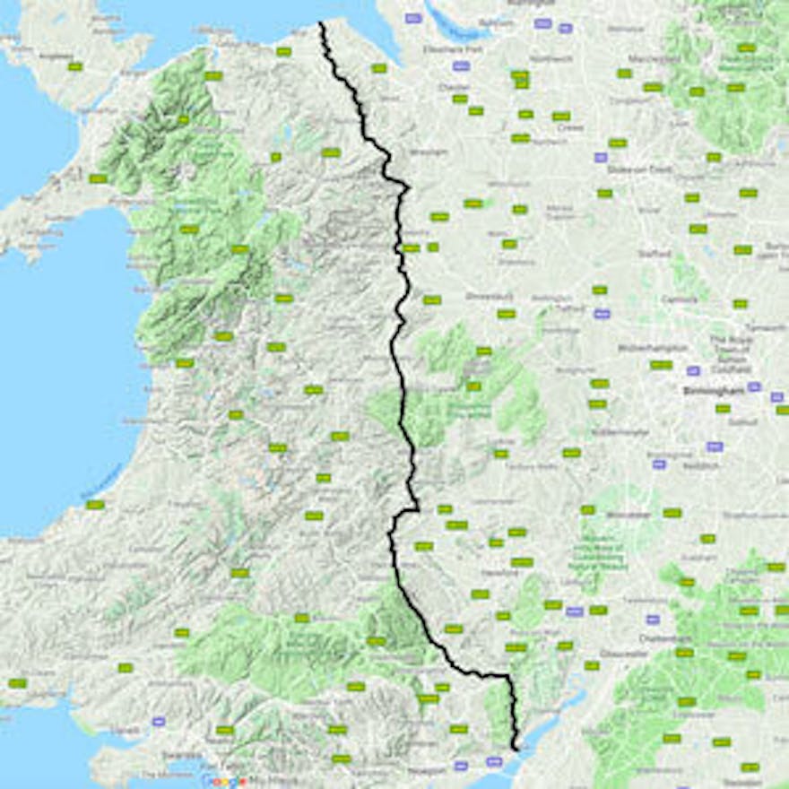 Offa's Dyke Path map