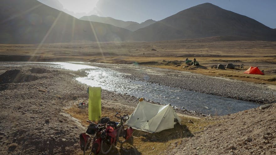 Breaking camp in Central Asia